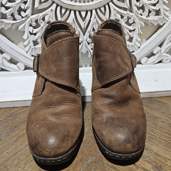 B.O.C Born Concepts Brown Buckle Monk Strap Ankle Heeled Boots Womans 9 - Picture 4 of 8